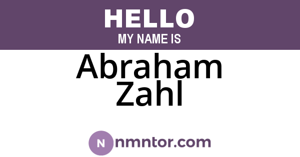 Abraham Zahl