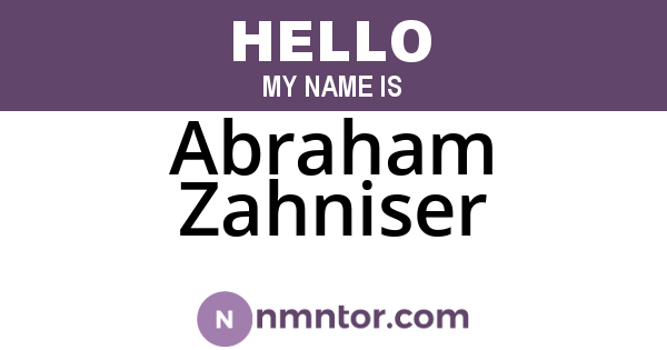 Abraham Zahniser
