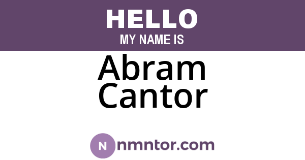 Abram Cantor