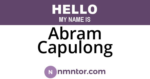 Abram Capulong