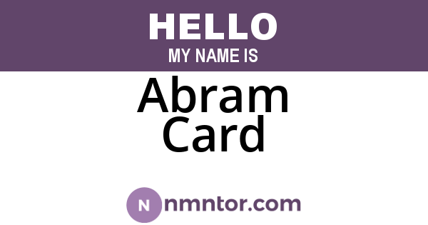 Abram Card