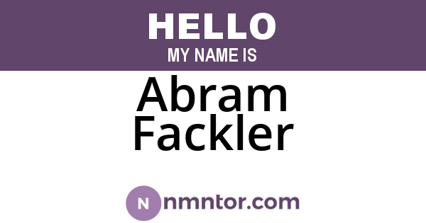 Abram Fackler