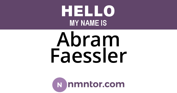Abram Faessler