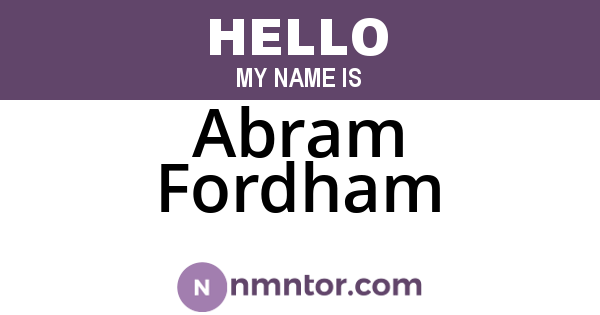 Abram Fordham
