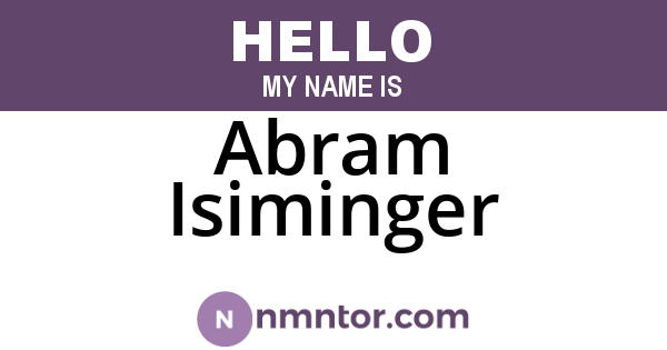 Abram Isiminger