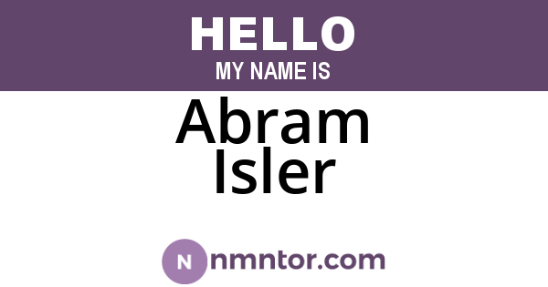 Abram Isler