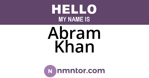 Abram Khan