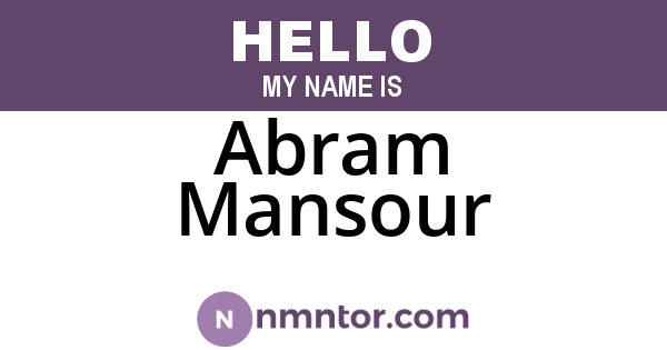Abram Mansour