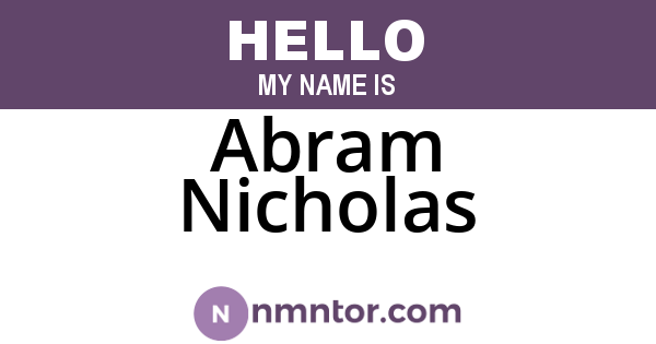 Abram Nicholas