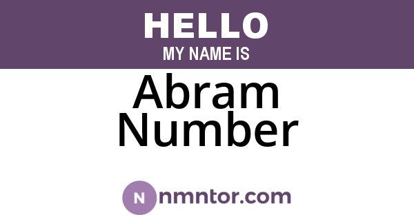 Abram Number