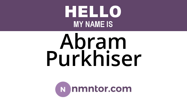 Abram Purkhiser