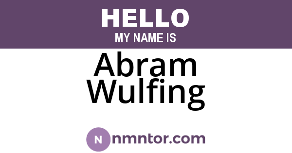Abram Wulfing