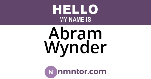Abram Wynder