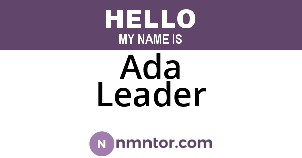 Ada Leader