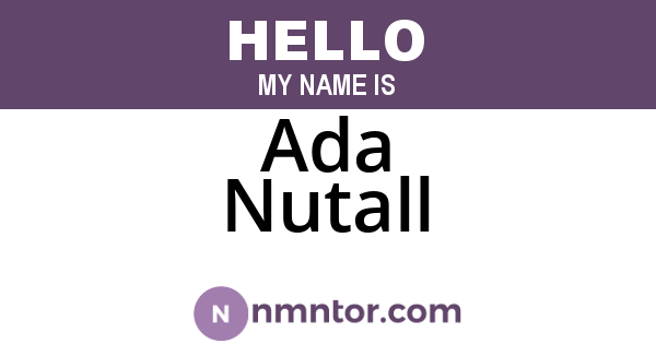 Ada Nutall