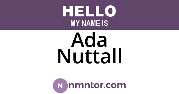 Ada Nuttall