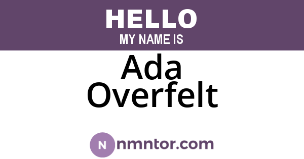 Ada Overfelt