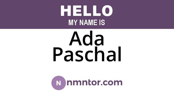 Ada Paschal