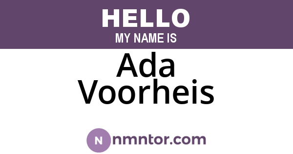 Ada Voorheis