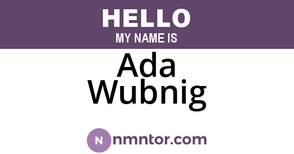 Ada Wubnig