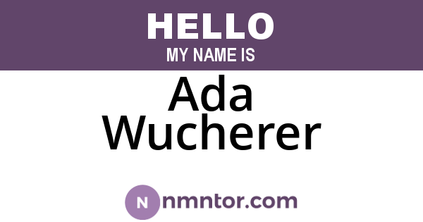 Ada Wucherer