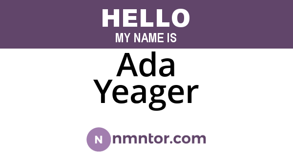 Ada Yeager