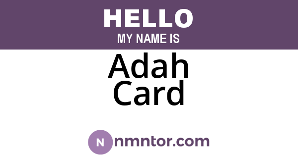 Adah Card