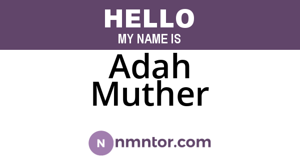 Adah Muther