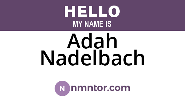 Adah Nadelbach