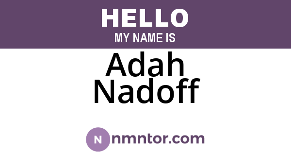 Adah Nadoff