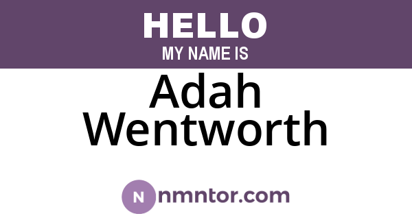 Adah Wentworth