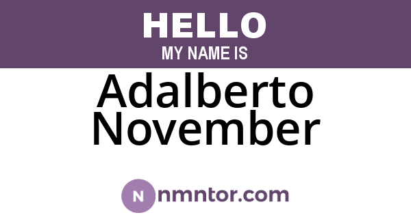 Adalberto November
