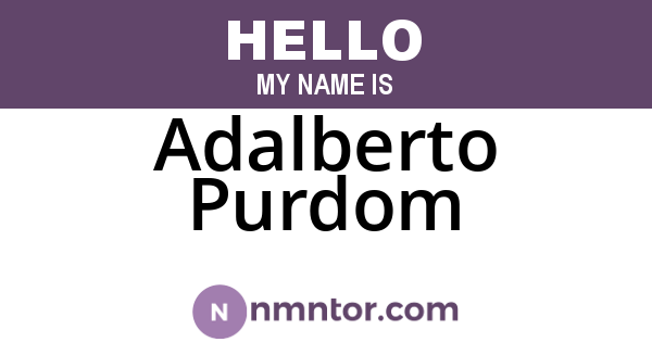 Adalberto Purdom