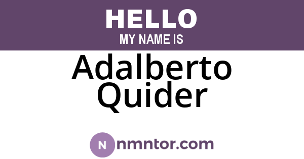 Adalberto Quider