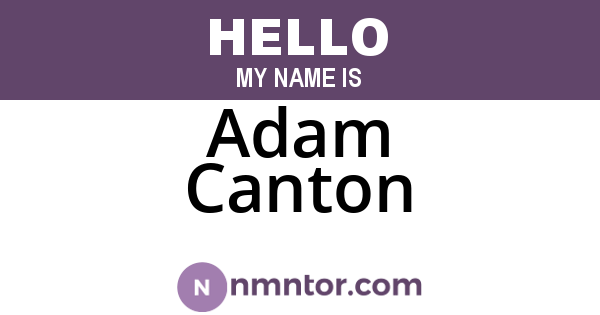 Adam Canton