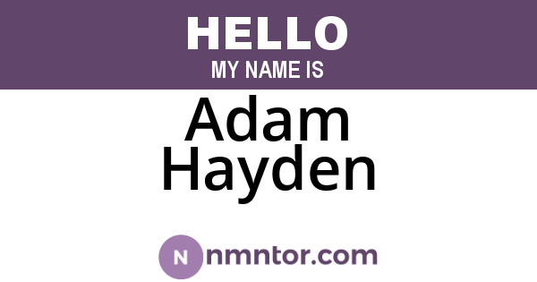 Adam Hayden