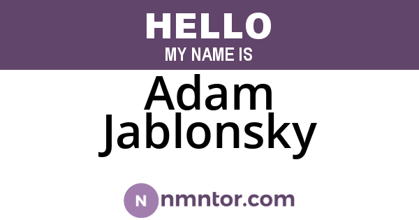 Adam Jablonsky