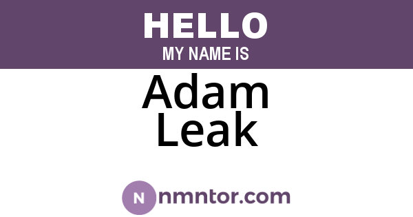 Adam Leak