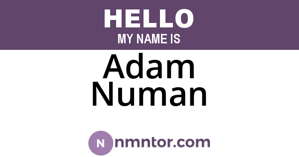 Adam Numan