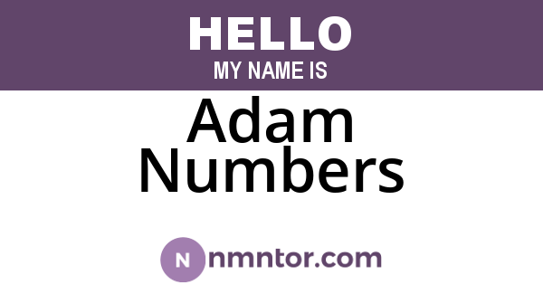 Adam Numbers