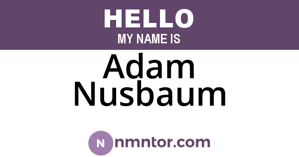 Adam Nusbaum