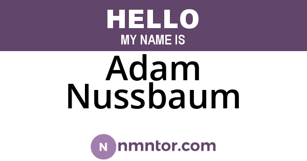 Adam Nussbaum