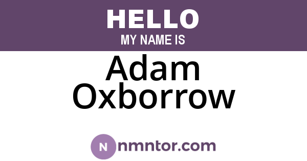 Adam Oxborrow