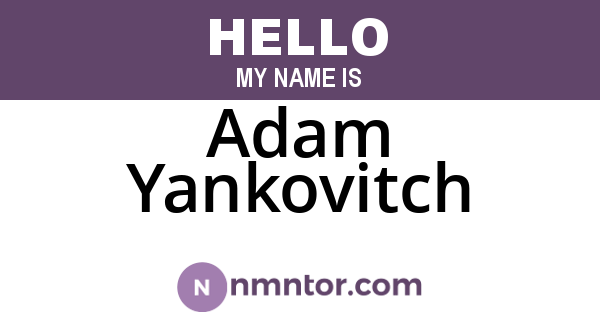 Adam Yankovitch