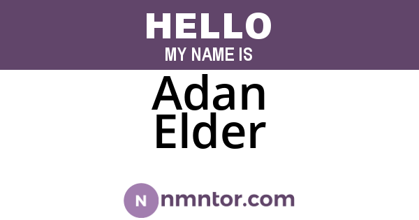 Adan Elder