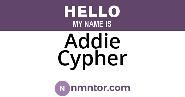 Addie Cypher