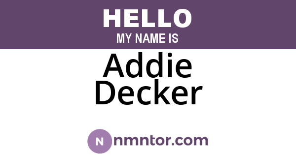 Addie Decker