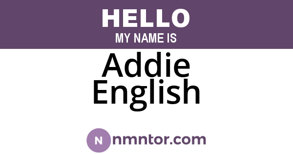 Addie English