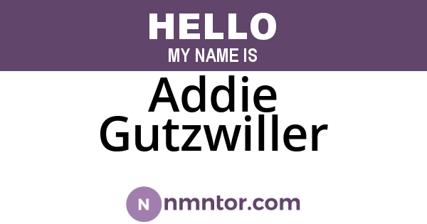 Addie Gutzwiller