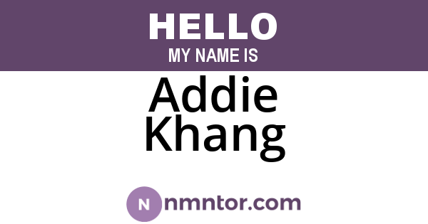 Addie Khang